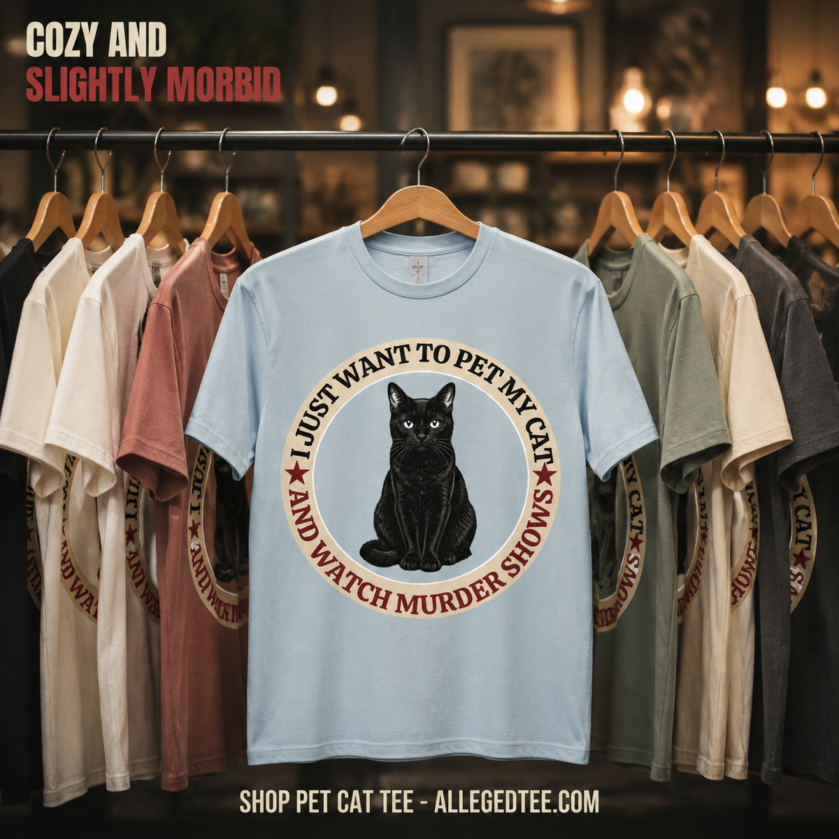 Pet Cat & Watch Murder T-Shirt_boutique_rack