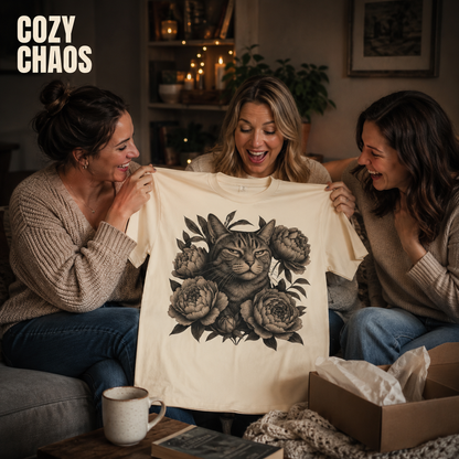 Judging Floral Cat T-Shirt_group_gift