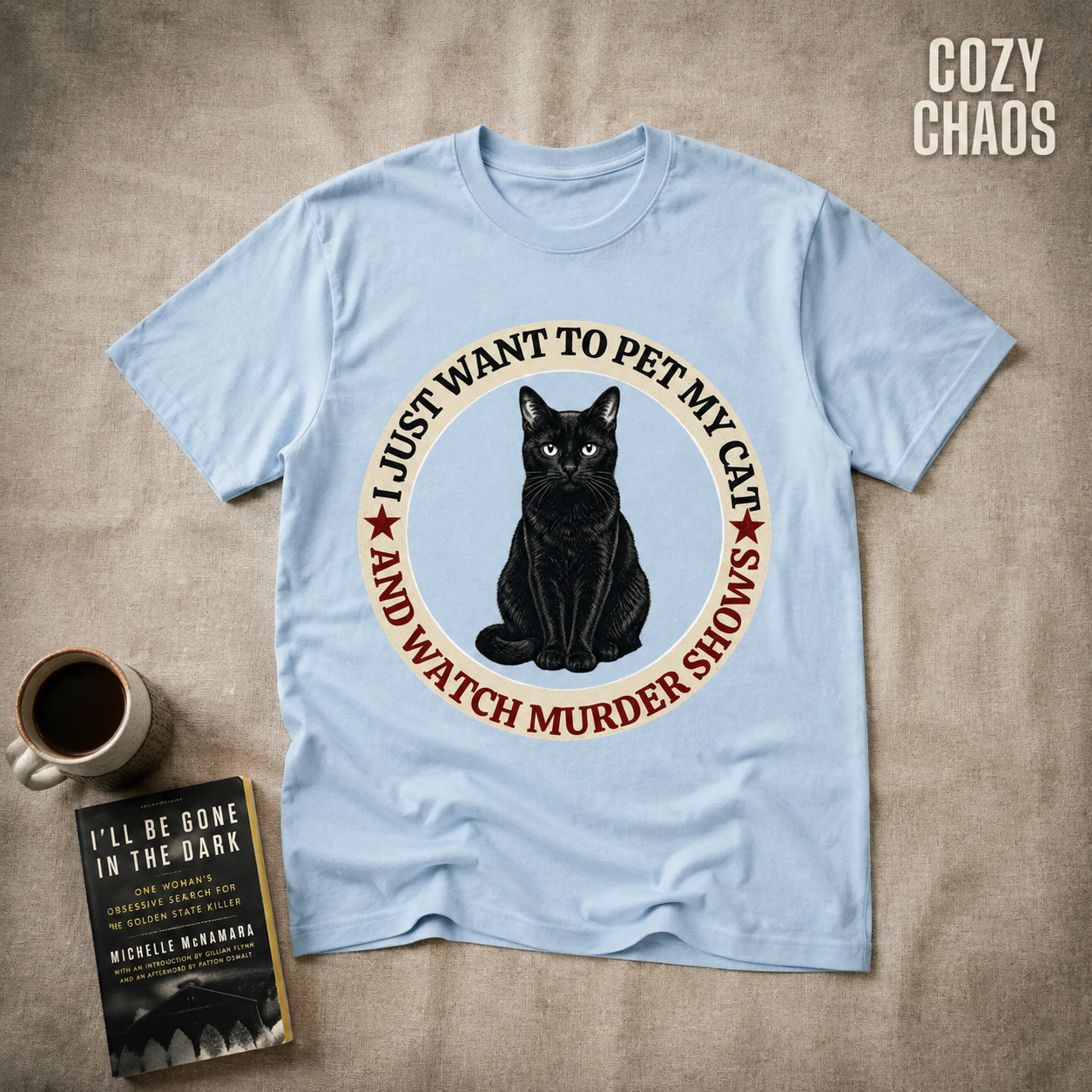 Pet Cat & Watch Murder T-Shirt_min_flat