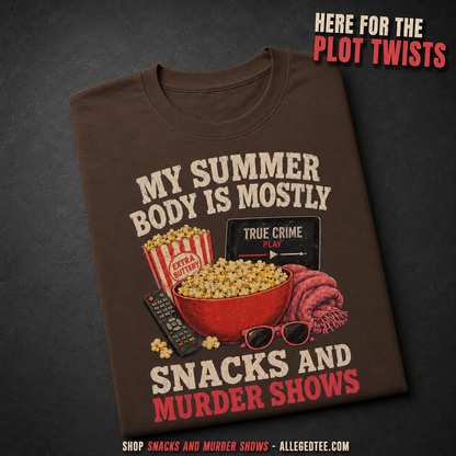 Snacks and Murder Shows T-Shirt_fold_tilt