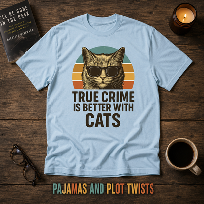 True Crime Cat Vibes T-Shirt_style_flat
