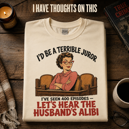 Terrible Juror T-Shirt_folded_flatlay