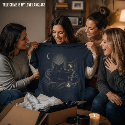 Comfy Cat, Coffee, & Murder Shows T-Shirt_group_gift