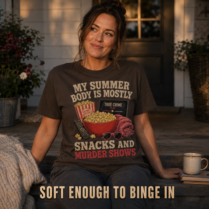 Snacks and Murder Shows T-Shirt_ls_golden