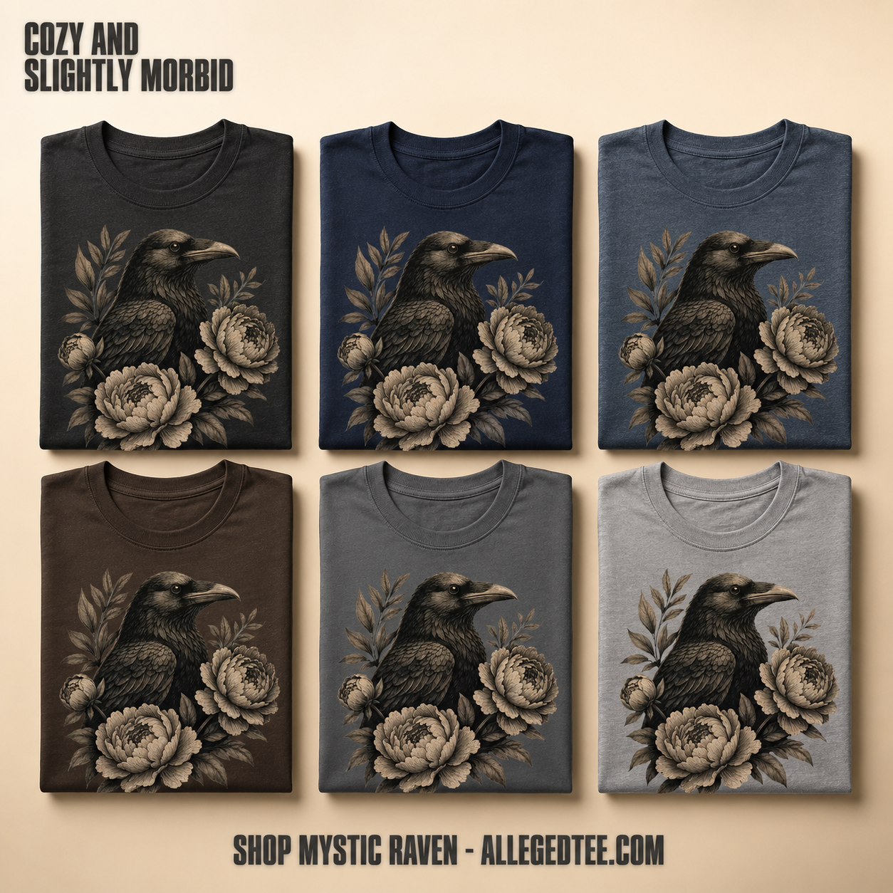 Mystic Raven T-Shirt_6color_grid