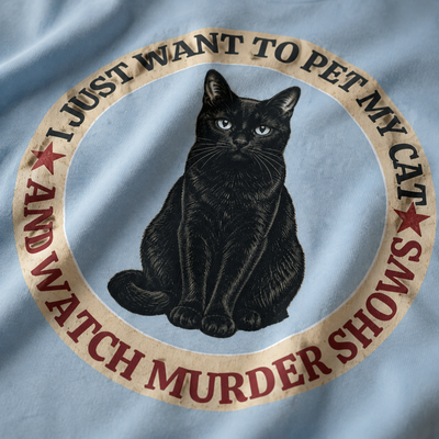 Pet Cat & Watch Murder T-Shirt_macro_detail