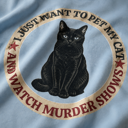Pet Cat & Watch Murder T-Shirt_macro_detail