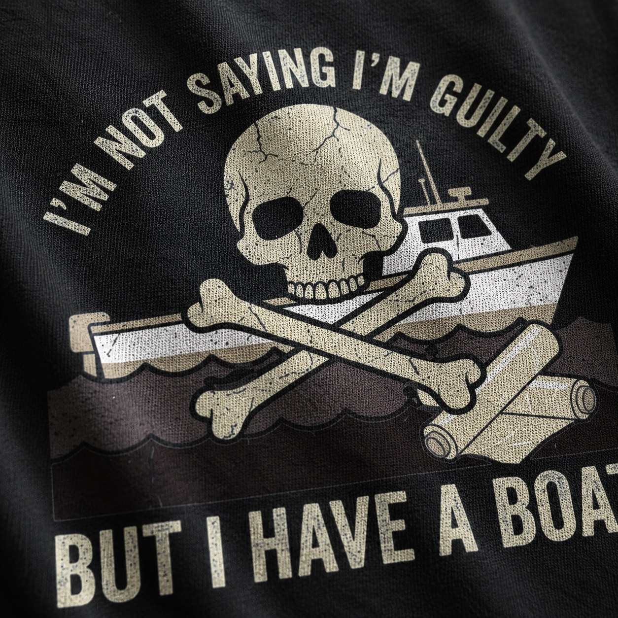 I’m Not Saying I’m Guilty Boat Humor T-Shirt_macro_detail
