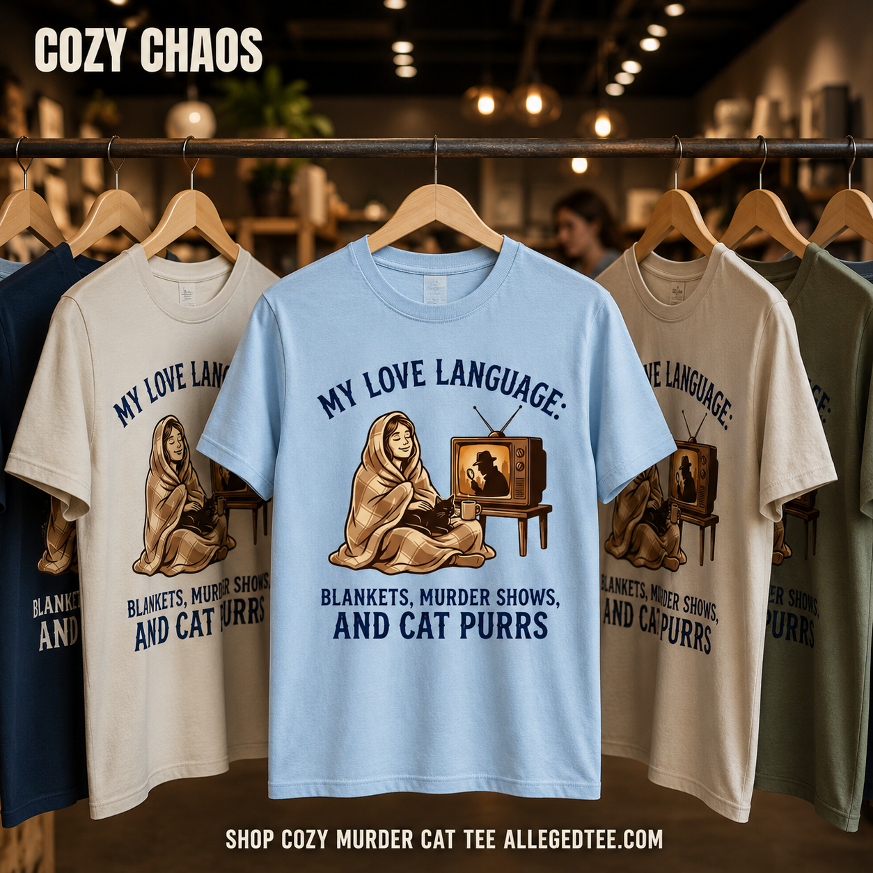 Cozy Murder Show Cat Lover T-Shirt_boutique_rack