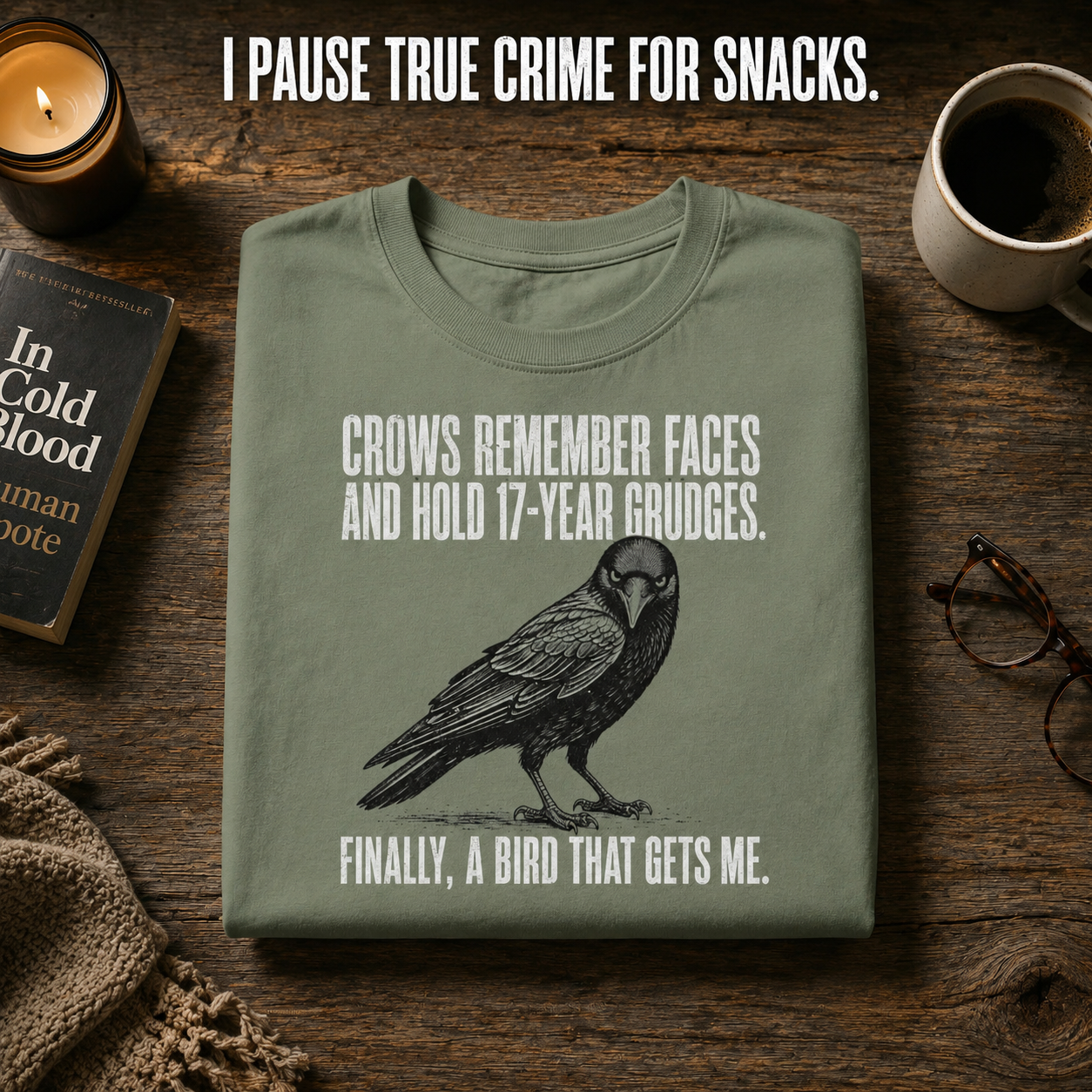 Crow Gets Me T-Shirt_folded_flatlay