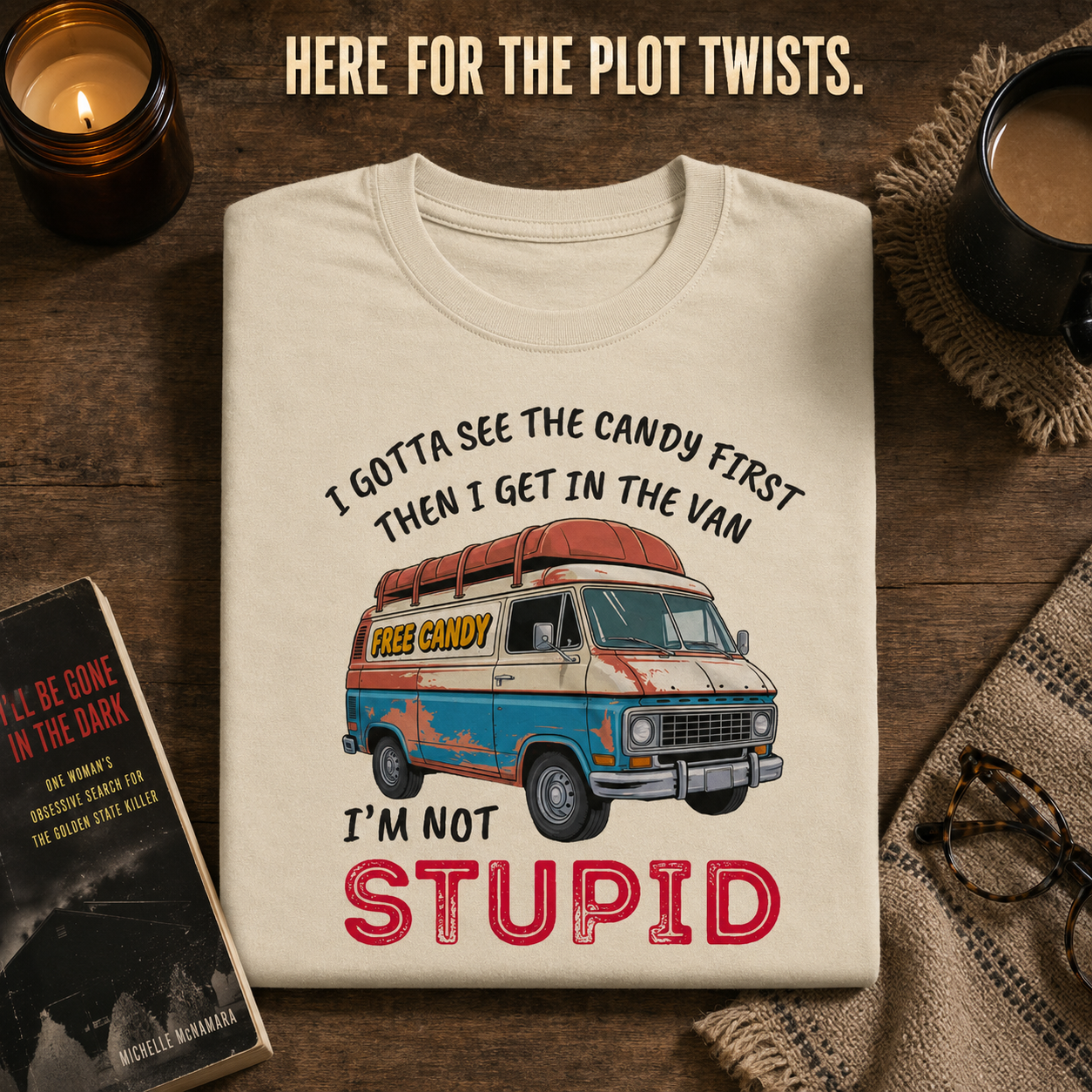 Not Stupid Candy Van T-Shirt_folded_flatlay