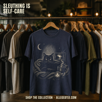 Comfy Cat, Coffee, & Murder Shows T-Shirt_boutique_rack