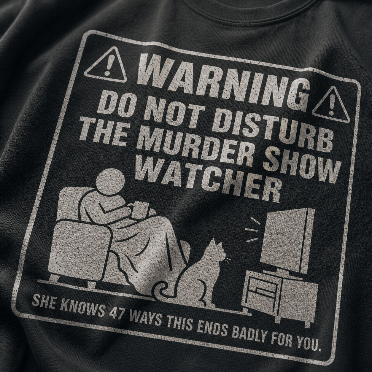 DND Murder Show Watcher T-Shirt_macro_detail