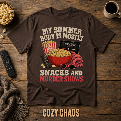 Snacks and Murder Shows T-Shirt_style_flat