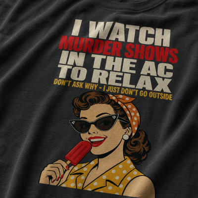 Relaxing Murder Shows T-Shirt_macro_detail