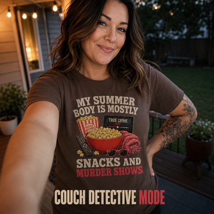 Snacks and Murder Shows T-Shirt_ugc_outdoor