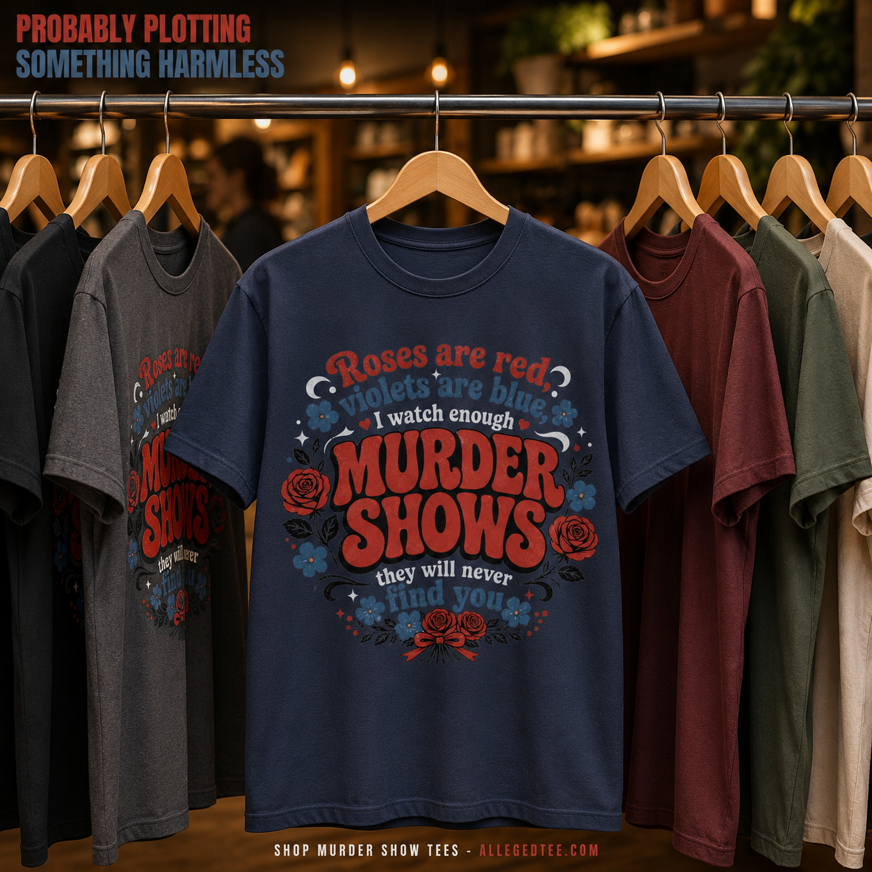 Murder Show & Roses Poem T-Shirt_boutique_rack