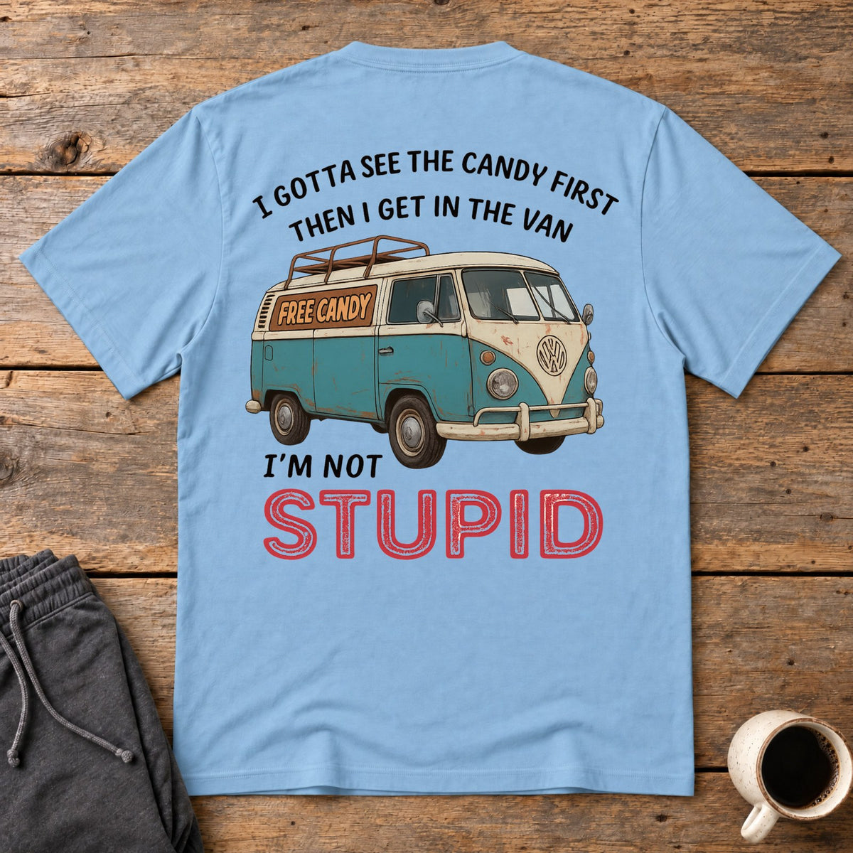 Free Candy Logic Back Print Tee - Light Blue