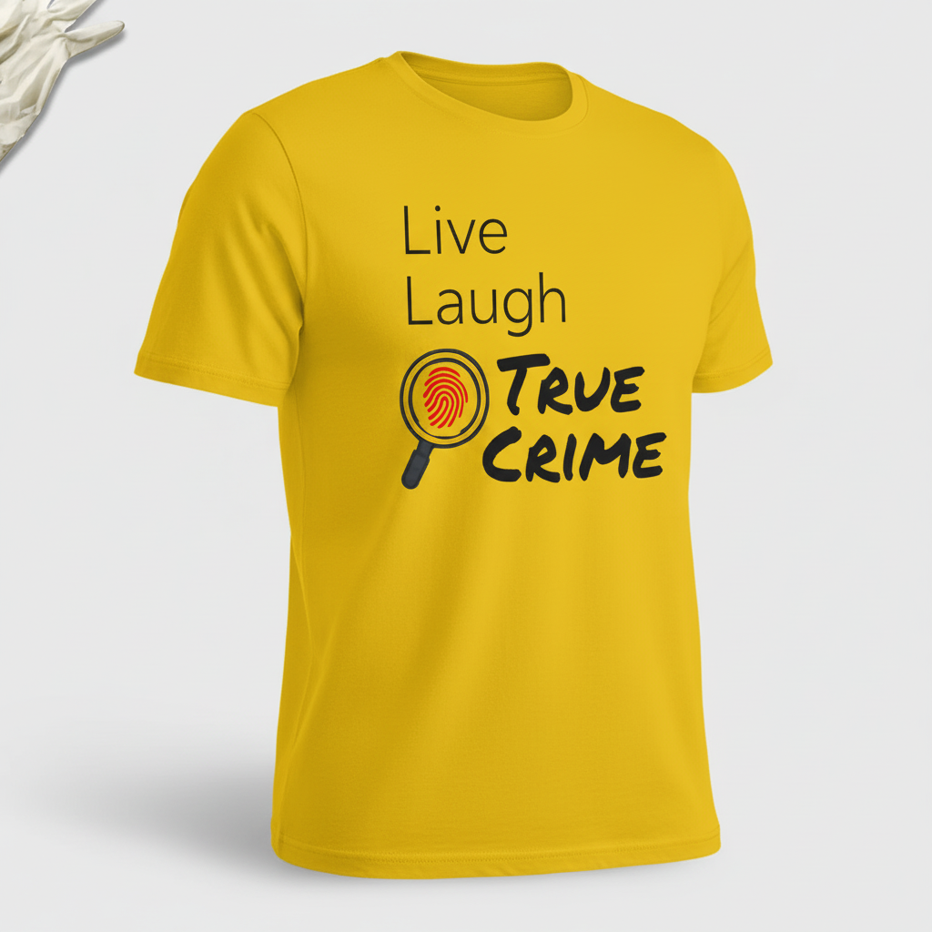 Live Laugh True Crime T-Shirt_space