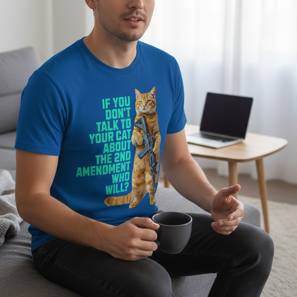 Armed & Purrpared - 2nd Amendment Cat T-shirt_use