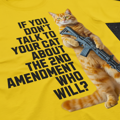 Armed & Purrpared - 2nd Amendment Cat T-shirt_closeup