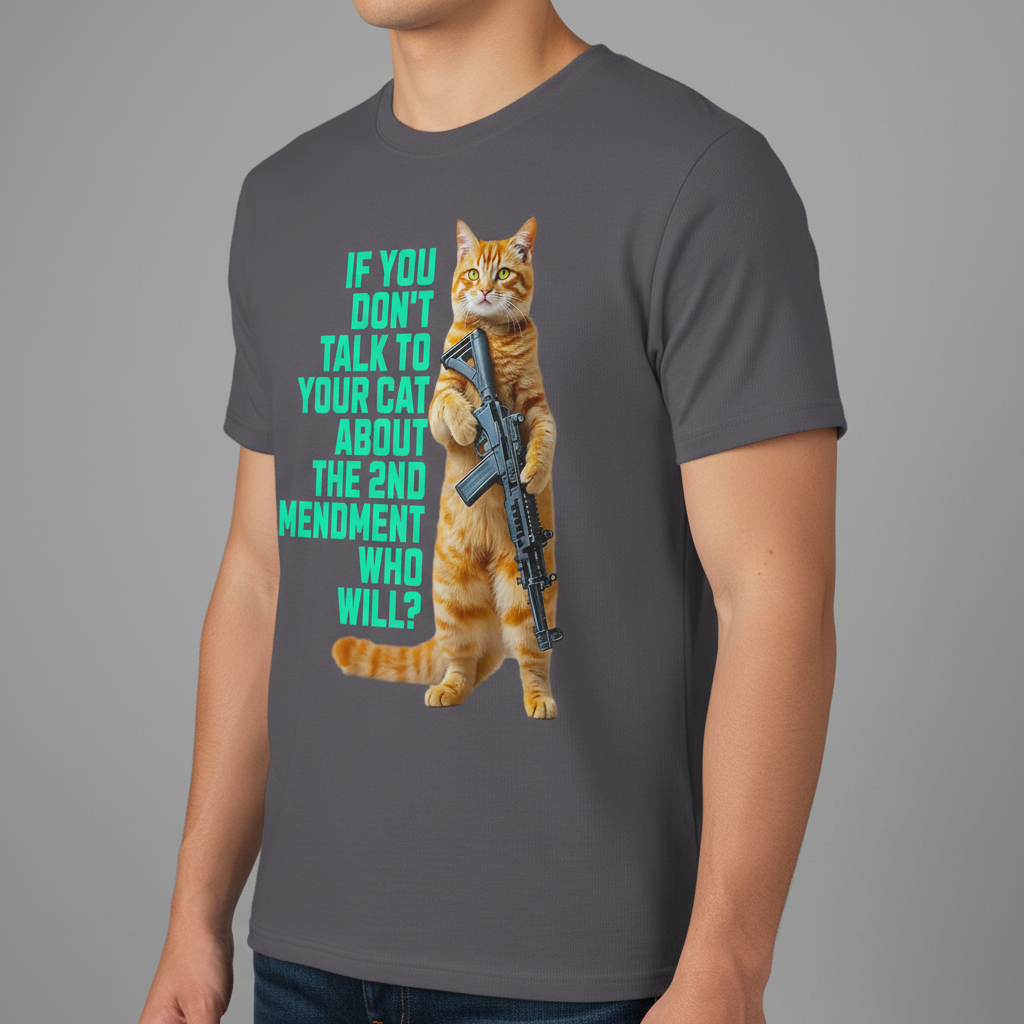 Armed & Purrpared - 2nd Amendment Cat T-shirt_benefit