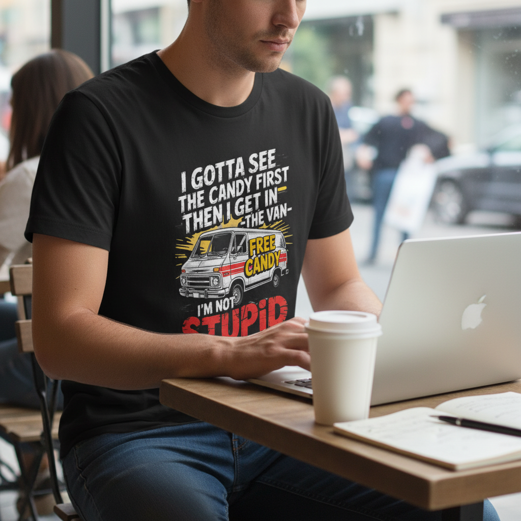 Not Stupid Candy Van T-Shirt_use