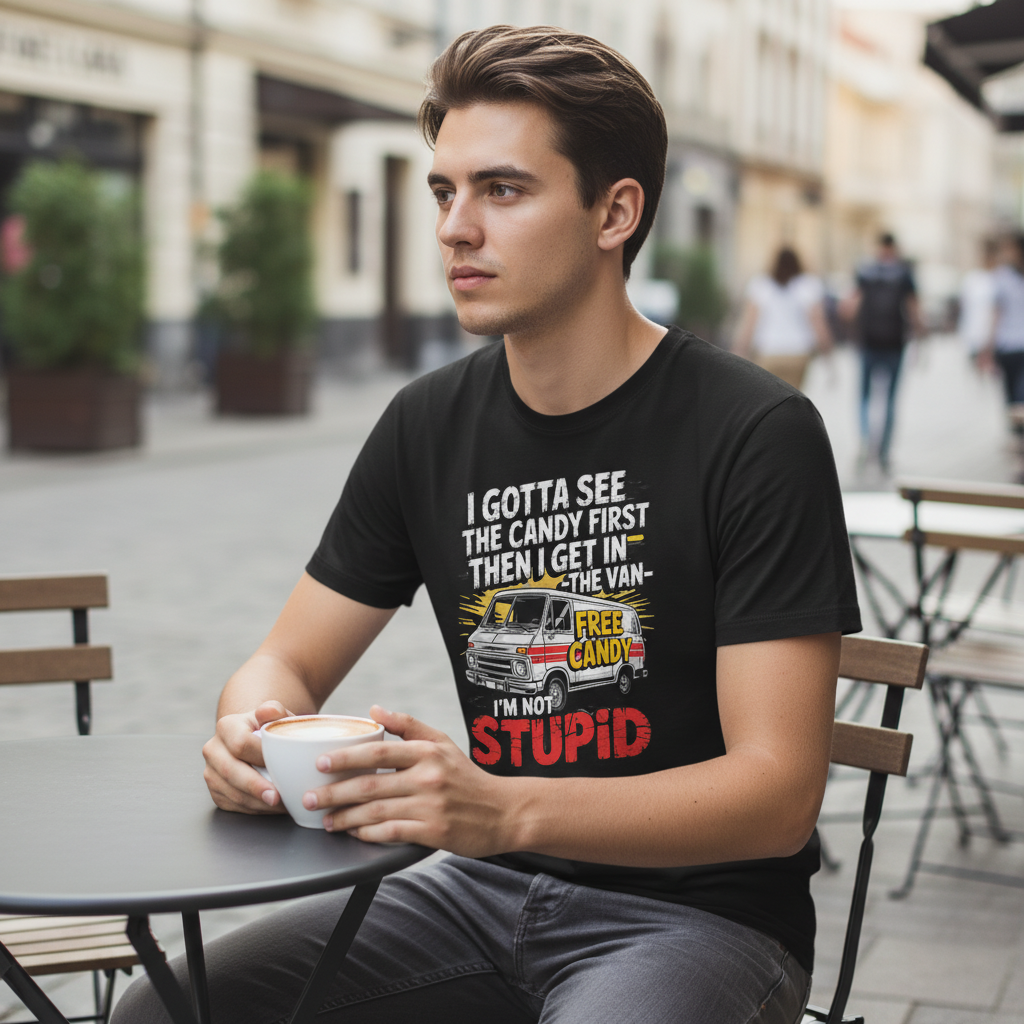 Not Stupid Candy Van T-Shirt_lifestyle