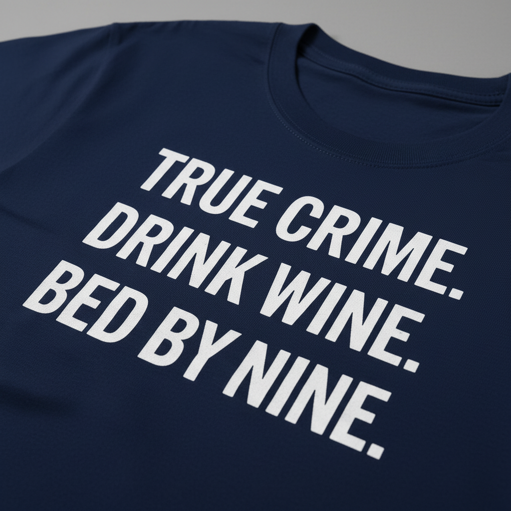 True Crime Wine Time T-Shirt_closeup