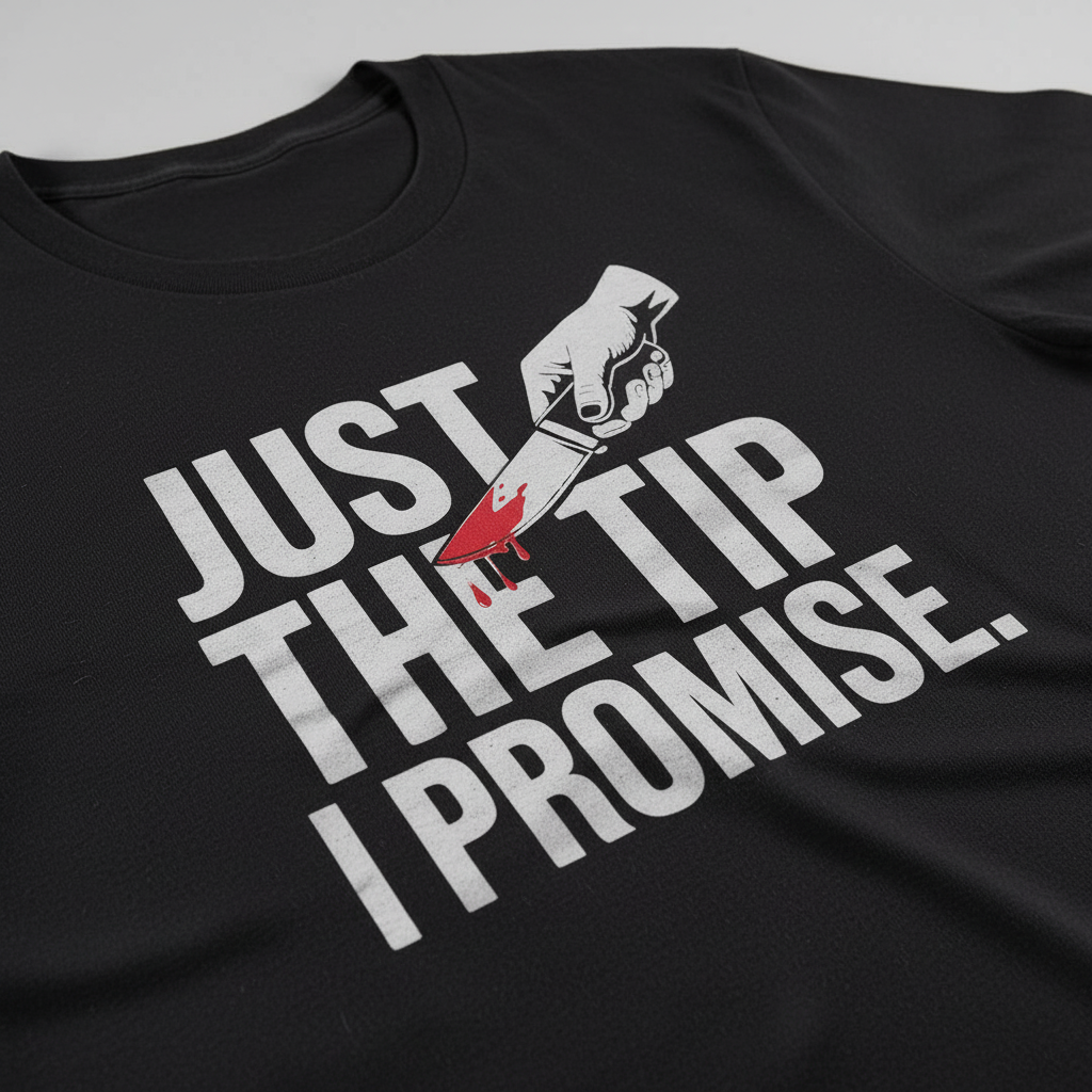 Just the Tip I Promise T-Shirt_closeup