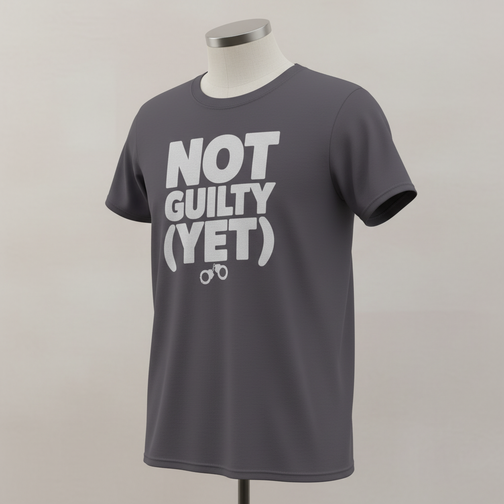 Not Guilty (Yet) T-Shirt_space