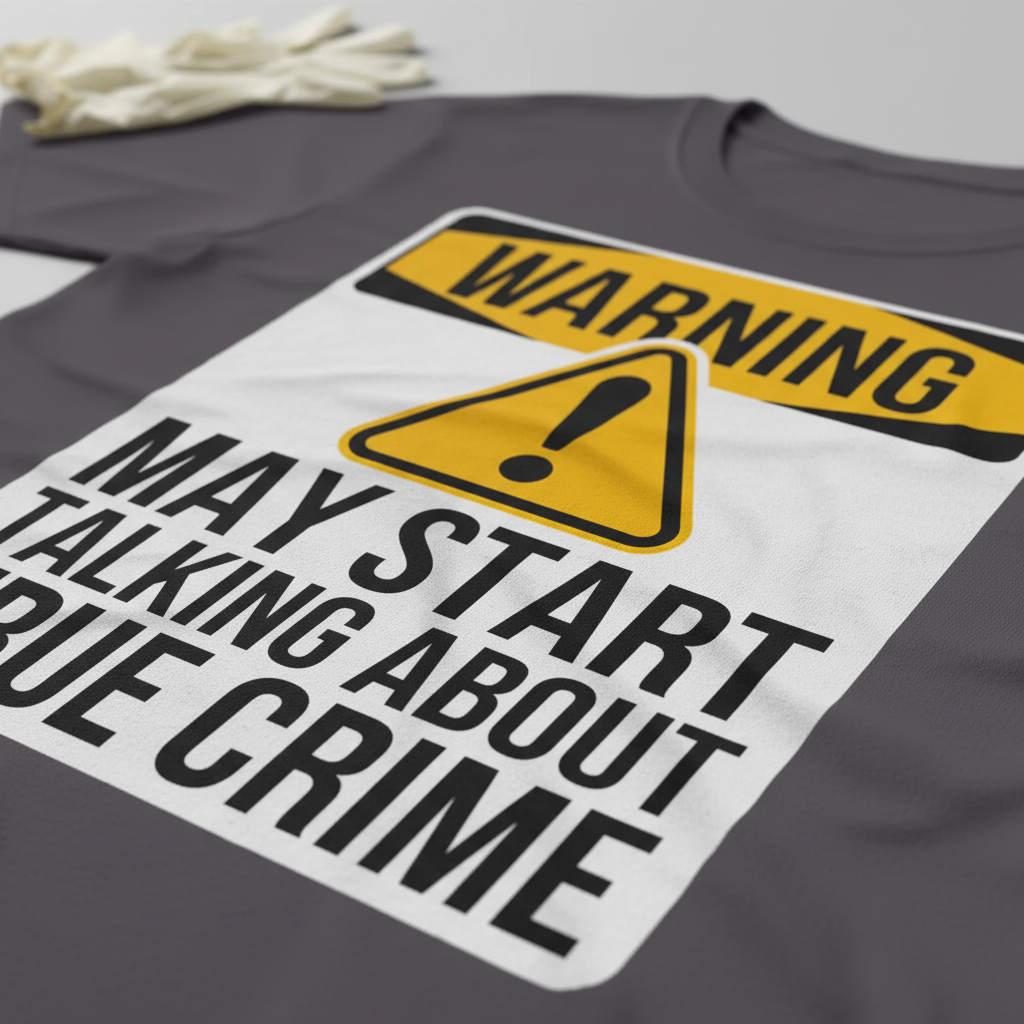 True Crime Warning T-Shirt_closeup