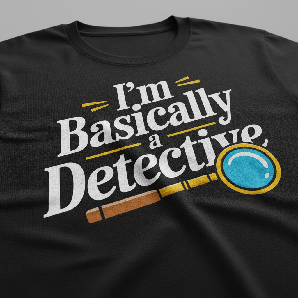 Basically a Detective T-Shirt_closeup
