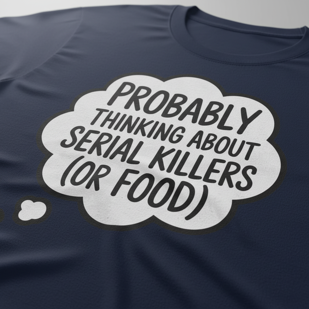 Serial Killers and Snacks T-Shirt_closeup