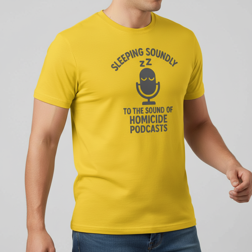 Sleeping Soundly Homicide Podcasts T-Shirt_benefit