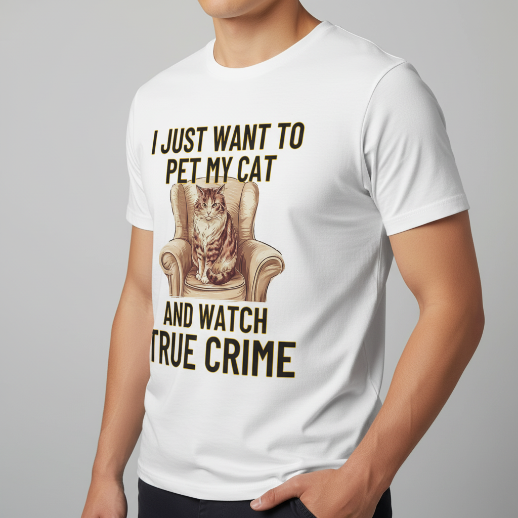 Pet My Cat & Watch True Crime T-Shirt_benefit