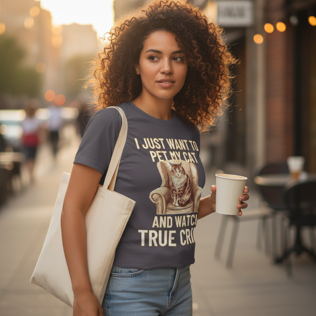 Pet My Cat & Watch True Crime T-Shirt_lifestyle