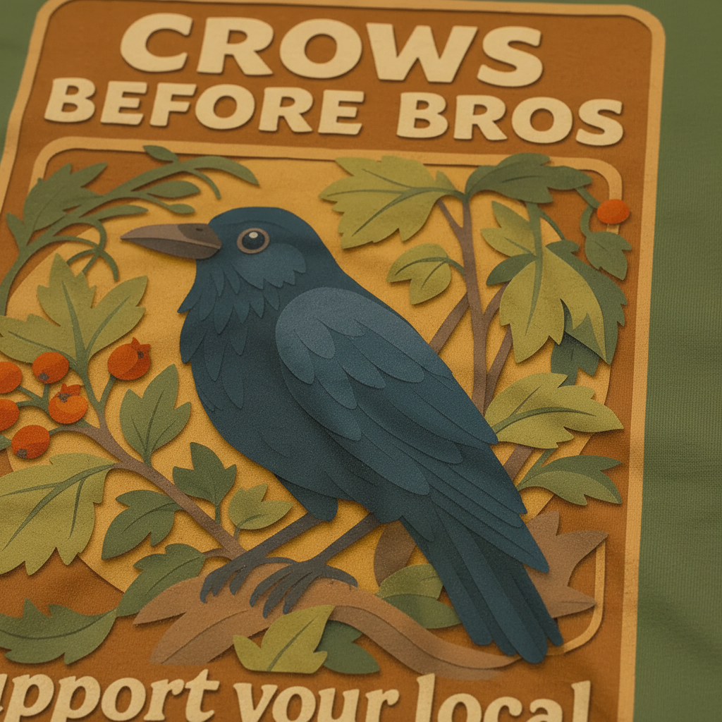 Crows Before Bros T-Shirt_closeup