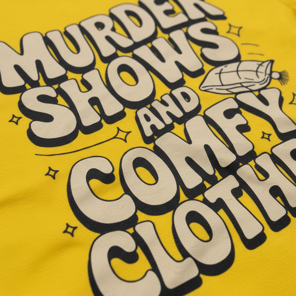 Murder Shows and Comfy Clothes T-Shirt_closeup