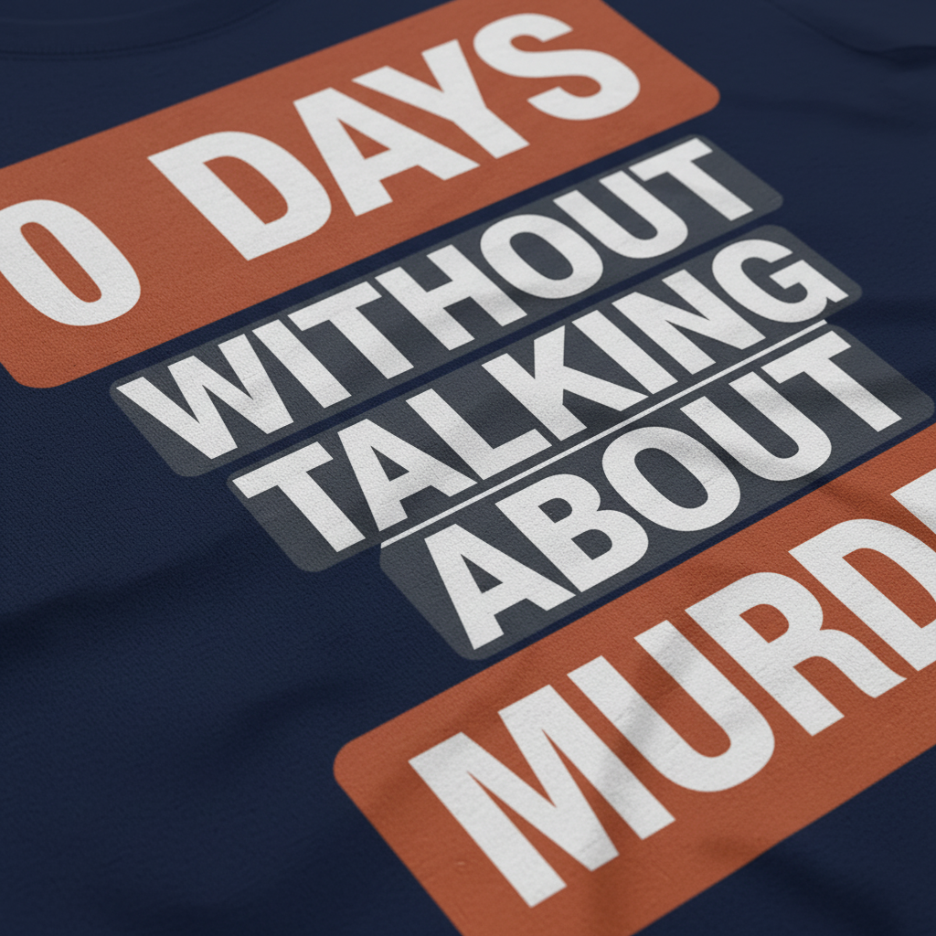 0 Days Without Talking About Murder T-Shirt_closeup