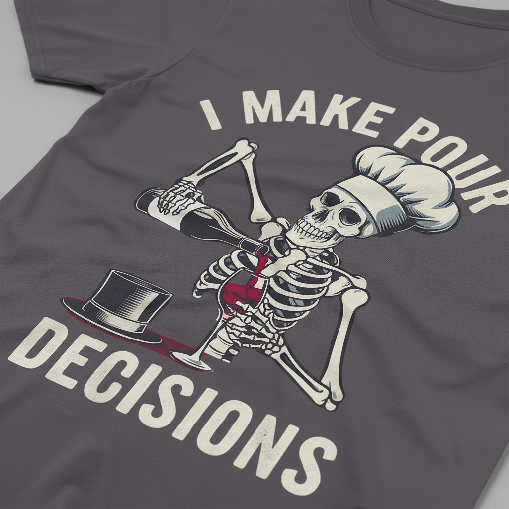 I Make Pour Decisions T-Shirt_closeup