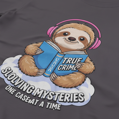 Slow Crime Solver Sloth T-Shirt_closeup