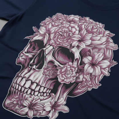 Floral Skull Bloom T-Shirt_closeup