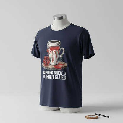Morning Brew & Murder Clues T-Shirt_space