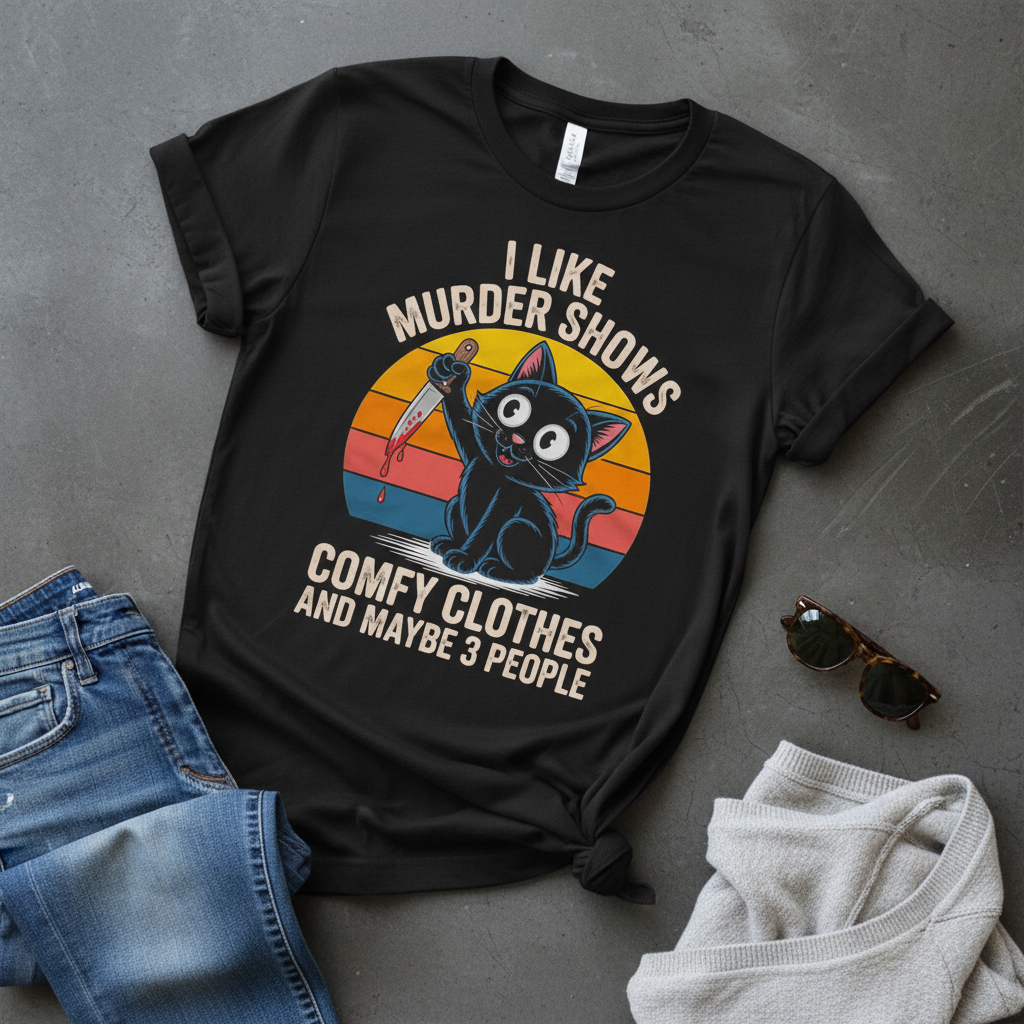 Murder Shows & Cats T-Shirt_pairing
