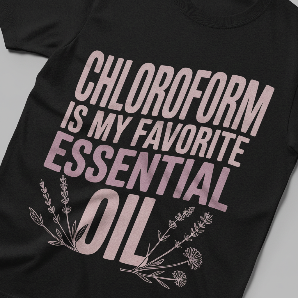 Chloroform Essential Oil T-Shirt_closeup