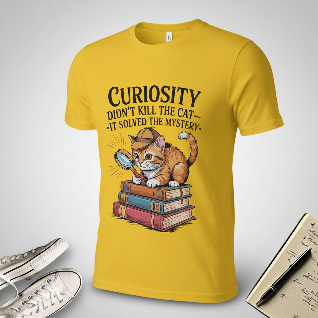Curious Detective Cat T-Shirt_space