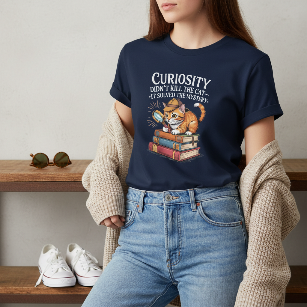 Curious Detective Cat T-Shirt_pairing