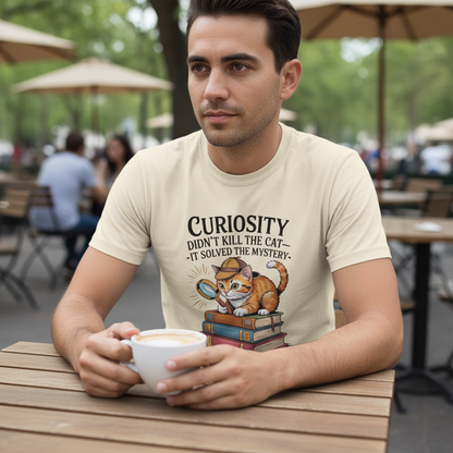 Curious Detective Cat T-Shirt_lifestyle