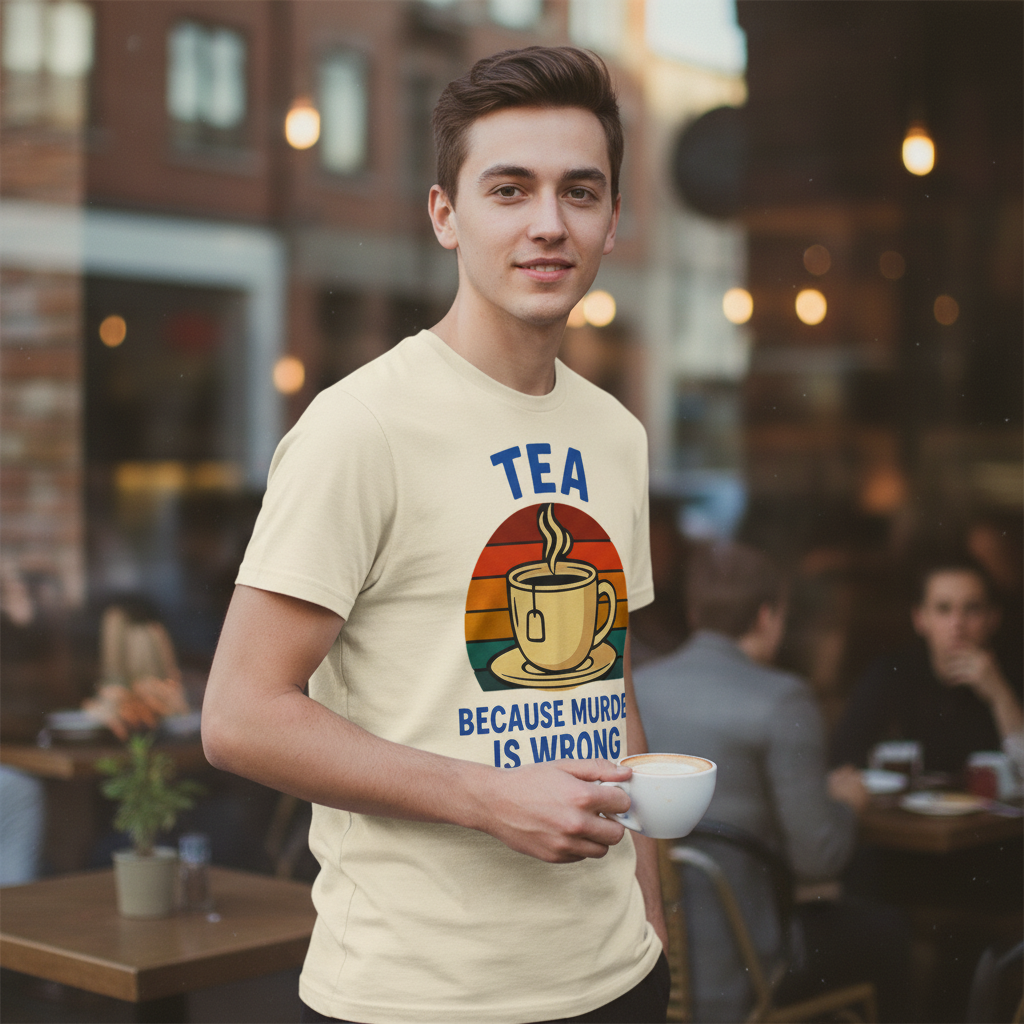 Tea Because Murder Is Wrong T-Shirt_lifestyle